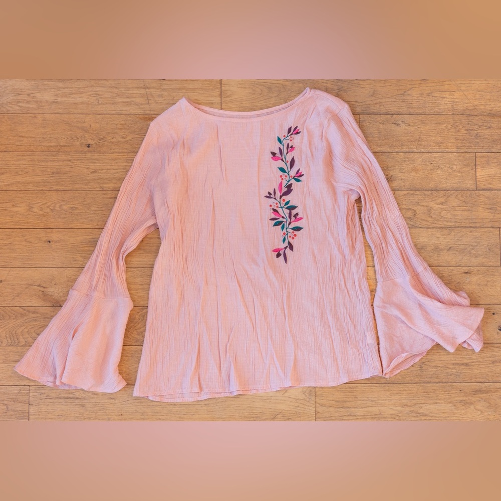 St John’s Bay Bell Sleeve Embroidered Blouse